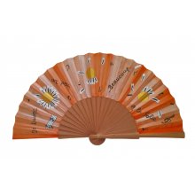 Hand drawn and painted satin fan "Piano Pianissimo